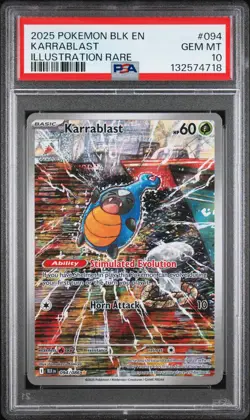 2025 POKEMON BLK EN-BLACK BOLT ILLUSTRATION RARE #094 KARRABLAST PSA 10 - Image 1