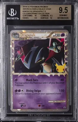 2021 POKEMON SWORD & SHIELD CELEBRATIONS #SWSH132 DRAGAPULT BGS 9.5 - Image 1