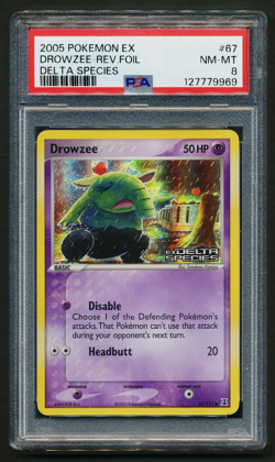 Drowzee 67/113 Reverse Holo Pokemon 2005 EX Delta Species PSA 8 NM-MT - Image 1