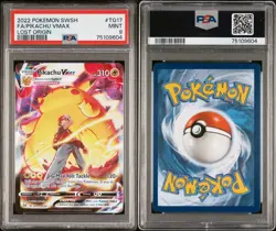 2022 POKEMON SWORD & SHIELD LOST ORIGIN #TG17 FULL ART/PIKACHU VMAX PSA 9 - Image 3