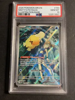 Misty's Psyduck 2025 Pokemon SV Destined Rivals #193/182 PSA 10 - Image 1