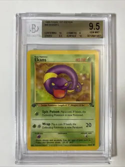 Pokemon Ekans 1st Edition Fossil Gem Mint Bgs 9.5 1999 - Image 1