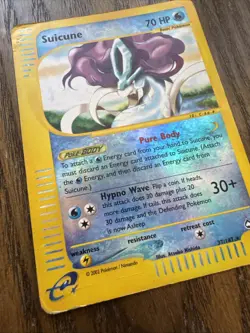 Pokemon 2002 Suicune TCG Reverse Holo Rare Card Aquapolis 37/147 Heavily Played - Image 2