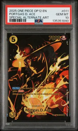 2025 ONE PIECE OP12-LEGACY OF THE MASTER #011 PORTGAS D. ACE PSA 10 - Image 1