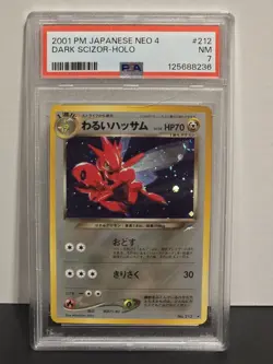 Pokemon Dark Scizor No. 212 Neo Destiny Japanese Holo Rare PSA 7 - Image 1