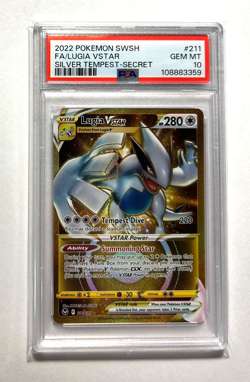 Pokemon SILVER TEMPEST - LUGIA VSTAR - GOLDEN SECRET RARE - 211/195 - PSA 10 - Image 2