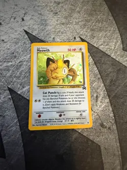 Meowth 10/53 Holo Black Star Promo WOTC 2000 Game Boy Swirl Pokemon TCG - LP - Image 1