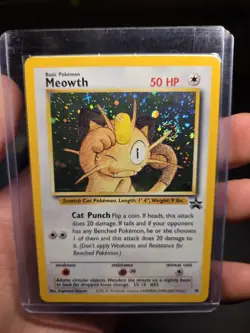 MINT SWIRL 🌀 Meowth 10/53 WOTC Promo Holo Pokemon TCG Black Star UK NM-M - Image 5