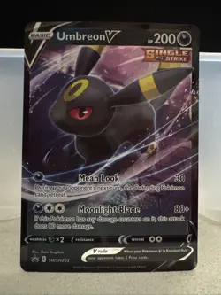 Umbreon V - Black Star Promo SWSH203 Heroes Tin Pokemon TCG Card NM - Image 1