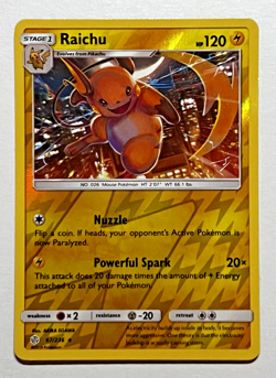 Raichu Reverse Holo 67/236 Pokemon Card Cosmic Eclipse 2019 LP - Image 1