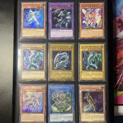 Yugioh Yu-Gi-Oh Binder Collection Card Lot- Blue Eyes SDK-001 +200 Cards - Image 1