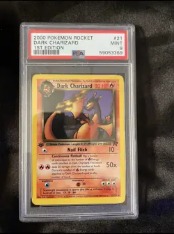 1ST EDITION DARK CHARIZARD PSA 9 NON HOLO POKEMON TCG ROCKET 🔥 FRESHLY SLABBED - Image 1