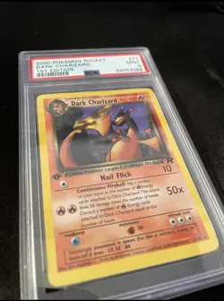 1ST EDITION DARK CHARIZARD PSA 9 NON HOLO POKEMON TCG ROCKET 🔥 FRESHLY SLABBED - Image 2
