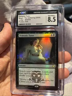 Demonic Tutor (J20) - Judge Foil Promo - CGC NM/Mint+ 8.5 - Image 1