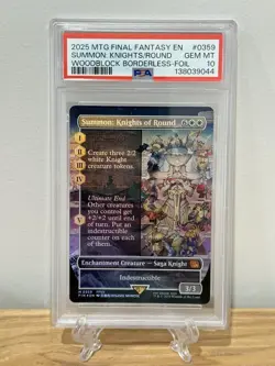 PSA 10 Summon Knights of Round #0359 Woodblock Borderless Foil MTG Final Fantasy - Image 1