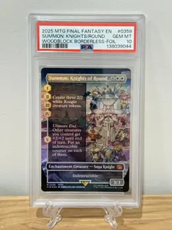 PSA 10 Summon Knights of Round #0359 Woodblock Borderless Foil MTG Final Fantasy - Image 3