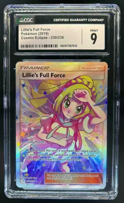 2019 Pokemon Sun & Moon Cosmic Eclipse Lillie's Full Force #230/236 CGC 9 - Image 1