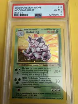 Pokemon TCG Nidoking 11/130 Base Set 2 Holo Rare PSA 6 90HP Stage 2 Ken Sugimori - Image 1