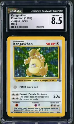 1999 Pokemon Jungle Kangaskhan Holo Rare 5/64 CGC 8 - Image 1