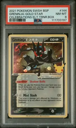 2021 POKEMON SWSHPROMO CELEBRATIONS ETB #144 GRENINJA-GOLD STAR PSA 8 - Image 2