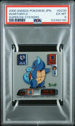 2000 AMADA POKEMON JPN SUPER DX STICKERS #D230 WARTORTLE PSA 6 - Image 1