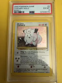 Pokemon Clefairy Base Set 2 Holo Rare PSA 6 006/130 English - Image 1