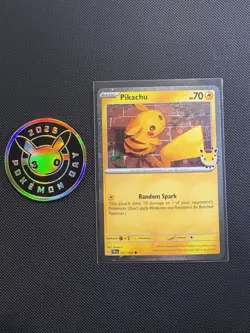 2026 Pikachu 051/162 Pokemon Day 30th Anniversary Stamped Promo TCG Plus Coin - Image 1