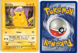 Pikachu 58/102 Common Base Set Pokemon MP - Image 3