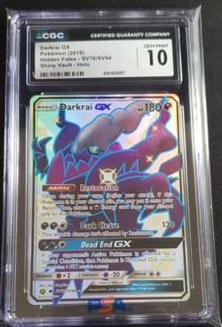2019 Pokemon Hidden Fates Darkrai GX #SV70/SV94 CGC 10 - Image 1