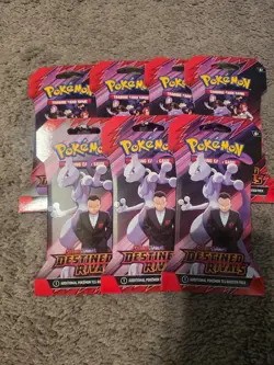 Pokemon TCG Destined Rivals Sleeved Booster Packs Lot Of 7 Factory Sealed New - Image 1