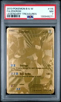 2013 POKEMON B&W LEGEND TREASURES #115 FULL ART/ZEKROM PSA 7 - Image 1