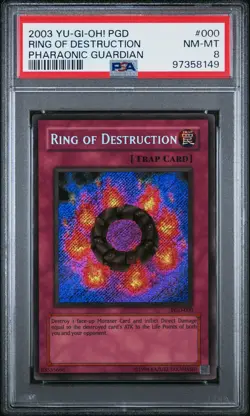 2003 YU-GI-OH! PGD-PHARAONIC GUARDIAN #000 RING OF DESTRUCTION PSA 8 - Image 1