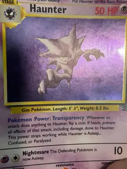 Haunter 6/62 Fossil Holo Rare Pokemon Card Vintage WOTC - HP/MP - Image 3
