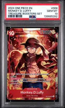 2024 ONE PIECE PROMOS TREASURE BOOSTERS SET #006 MONKEY D. LUFFY PSA 10 - Image 1