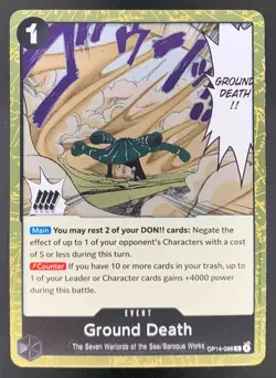 Ground Death Foil One Piece The Azure Sea's Seven OP14-096 Rare - Image 1