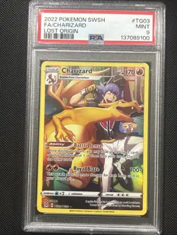 Pokemon TCG Charizard TG03/TG30 2022 Sword and Shield Lost Origin PSA 9 - Image 1