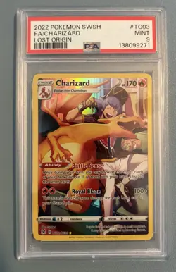 Pokemon TCG Charizard TG03/TG30 2022 Sword and Shield Lost Origin PSA 9 - Image 1