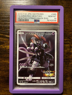 PSA 10 GEM MINT Armored Mewtwo Strikes Back Evo Japanese 2019 Pokemon 365/SM-P - Image 1