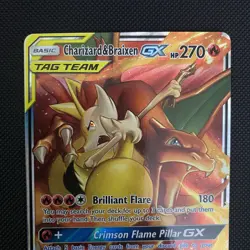 Pokemon TCG Charizard Braixen Tag Team GX Cosmic Eclipse 22/236 Holo NM/MT - Image 2