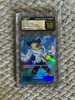 One Piece Card Game Cavendish OP10-045 Royal Blood Alt Art Parallel Rare CGC 10 - Image 1