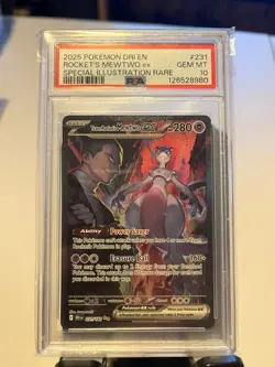 Pokemon Team Rockets Mewtwo EX Holo Card 213/182 Destined Rivals Series PSA 10 - Image 1