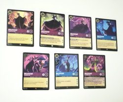 Disney Lorcana Theme Lot- Maleficent Theme Lot Of 7 Cards - Image 1