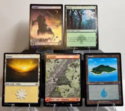 100 Magic the Gathering Land Cards (Basic, Full, Foil)-20 of each land type - Image 1
