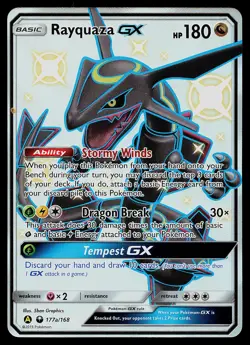 Pokemon Card - Rayquaza GX Alternate Art Promo 177a/168 Shiny Holo - Image 1