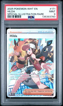 2025 POKEMON WHT EN-WHITE FLARE SPECIAL ILLUSTRATION RARE #171 HILDA PSA 9 - Image 1