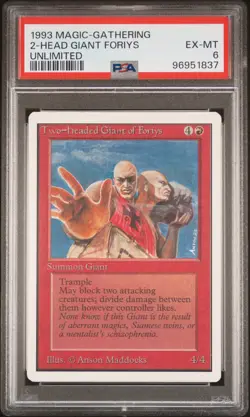 Two-Headed Giant Foriys Unlimited PSA 6 Magic The Gathering Unlimited - Image 1