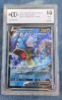 2021 Pokemon SWSH Gyarados V 028/203 Evolving Skies BCCG Gem Mint 10 - Image 1