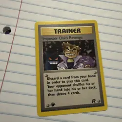 Imposter Oak’s Revenge 1st Edition Team Rocket 76/82 Vintage Pokemon Card NM - Image 4