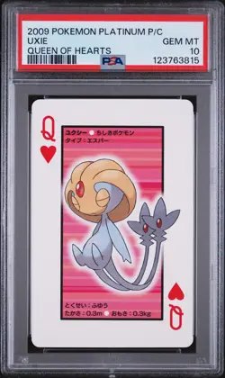 2009 POKEMON PLATINUM VERSION PLAYING CARDS QUEEN OF HEARTS UXIE PSA 10 - Image 1