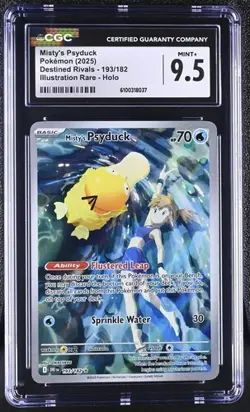 Misty's Psyduck *CGC 9.5* Illustration Rare *Destined Rivals* #193 *2025*Pokemon - Image 1